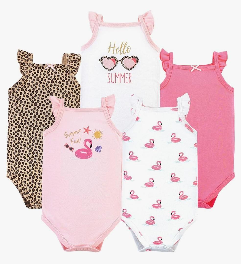 Hudson Baby Unisex Baby Cotton Sleeveless Bodysuits 6-9M Hudson Baby Unisex Baby Cotton Sleeveless Bodysuits 6-9M