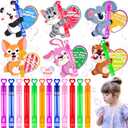 NAWITDA 30 Pack Valentine's Day Gifts for Kids Mini Bubble Wands with Animal Valentine Cards, Classroom Exchange Favors, School Party Prizes for Class Boys Girls, Pack Of 2