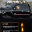 2 PCS LED Side Mirror Marker Lights for Fo-rd 2003-2007 F250 F350 F450 F550 Super Duty / 2000-2005 Excursion, LED Sequential Side Mirror Turn Signal Lamp Assembly, Amber Lens