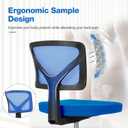 Sweetcrispy Office Chair, Ergonomic Low-Back Mesh Rolling Work Swivel Chairs with Wheels, Armless Comfortable Seat Lumbar Support for Home, Bedroom, Study, Student, Adults,Classic Blue