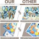 96x60inch Cartoon Blue Birthday Photography Backdrop Cute Dog Balloon Paw Background Boys Kids Birthday Party Decorations Photo Booth Props