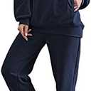 Linsery Women Hoodies Sweatsuit Long Sleeve Hooded Matching Joggers Sweatpants 2 Piece Tracksuit Sets Large