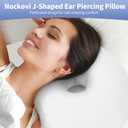 Ear Piercing Pillow - Side Sleeper Body Pillow with Ear Hole for Pain Relief, J-Shaped Ergonomic Support, 20x26 Inches (White)