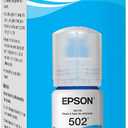 EPSON 502 EcoTank Ink Ultra-high Capacity Bottle Cyan Works with ET-2850, ET-2980, ET-2988, ET-3850, ET-3930, ET-3950, ET-4850, ET-4950 and other select EcoTank models