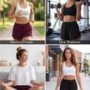 URATOT 2 Pack Cotton Yoga Short Women Summer Running Gym Sports Waistband Shorts with Pockets (XXL)