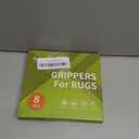 Rabenda 8 Pcs Grippers for Rugs, Non Slip Rug Pads for Hardwood Floors and Tiles, Reusable Rug Tape for Area Rugs, Dual Sided Adhesive Rug Pad Gripper Keep Corners Flat(Black)