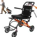 Lightweight Foldable Transport Wheelchair, Portable Travel Wheelchair