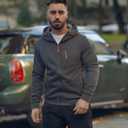 Riskrole Men's Zip Up Fleece Hoodie Lightweight Sweatshirt Long Sleeve Sports Hooded Jacket with Zipper Pockets (Gray, L)