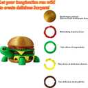 3D Printed Turtle Hamburger Set,3D Printed Animal,Detachable DIY Turtle Hamburger Models Ornament for Easter Basket Stuffers,Office Desktop and Collectible.