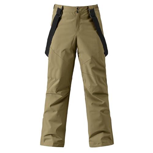 YEEFINE Men's Waterproof Snow Ski Pants Insulated Warm Winter Outdoor Snowboard Bibs with Suspenders S
