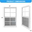 NeatiEase 2 Pack Shed Window, 24" x 36" Flush Mount Window with Tempered Glass and Fiberglass Screen for Shed, Chicken Coop, Playhouse, Household, Garage
