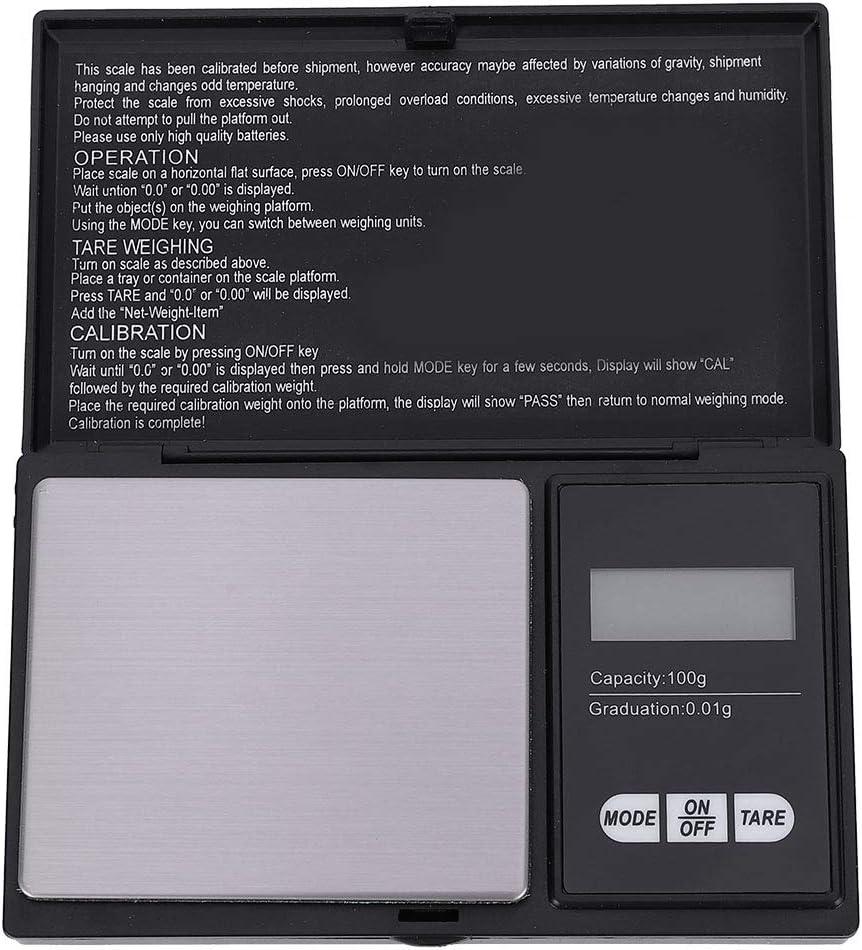 Jewelry Scale Digital 0.01g Gram G Scale Portable High Precision Scale Pocket Size for Jewelry Herb Coffee Scale(100g/0.01g)