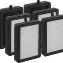 6 Pack LV-H128 Replacement Filter Compatible with LEVOIT LV-H128 / PUURVSAS (HM669A) / ROVACS (RV60) Air Purifiers, 3-in-1 Middle Layer, Activated Carbon Layer and Pre-Filter