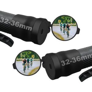 Arkham Bicycle Mirror for Handlebar, Mini Rear View Mirror Foldable Rubber Mounting Sleeve for Handlebar, Handlebar End Wheel Mirror 360 Rotating Universal Bicycle Mirror for Mountain Bike, a Pair