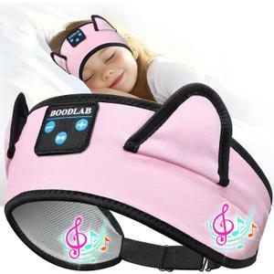 Kids Headphones, Headband for Children Baby & Toddlers, Bluetooth Toddler Headphones Wireless and Wired Playback 3.5 MM Jack for School, Stretchy & Comfy Travel Accessories (Pink)