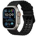 Odbeai Ocean Sport band Compatible with Apple Watch Ultra 2 3/Ultra Band for Men 49mm 46mm 45mm 44mm 42mm,Soft Silicone Breathable Waterproof Outdoors for iWatch Series 11 10 9 8-1 SE Black Men Women