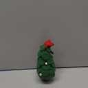 LOGOFUN Mini Christmas Tree Figurine Woolen Felt Xmas Tree Ornament with Bell Small Christmas Tree Statue for Festival Party Supplies - Green