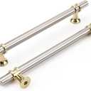 Haliwu 10 Pack Brushed Nickel Cabinet Pulls, Cabinet Handles Brushed Nickel, Barrel Kitchen Handles Gold Kitchen Hardware Pulls, 6-1/4 inch Hole to Hole Center