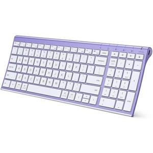 iClever Bluetooth Keyboard Quiet Typing Multi-Device USB-C Rechargeable – Slim Wireless Keyboard for Mac Windows iPad Office