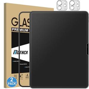 Mothca 1 Pack Matte Glass Screen Protector for iPad Pro 11-inch M5 2025 / M4 2024 + 2 Pack Camera Lens Protector with Installation Frame, Anti-Glare & Anti-Fingerprint Tempered Glass, Smooth as Silk