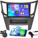 [64G] Android 15 Car Stereo for Subaru Legacy Outback Radio 2010-2014, 9'' Touch Screen Car Radio Wireless CarPlay Android Auto 2+64G GPS Mirror Link 5G WiFi Bluetooth FM/RDS/EQ Backup Cam