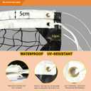 Professional Volleyball Net Heavy Duty Replacement Net - 32x3 FT - Steel Cable & Reinforced Dowels, 4" Square Mesh - for Outdoor Indoor, Backyard, Beach, Court, Pool, Park, School, Drills