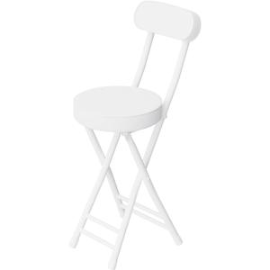 Folding Stool,Cushioned Padded Folding Bar Stool,24inch White Height Heavy Duty Portable Chair Stool with 300lbs Capacity for Kitchen Living Room Garden Camping Fishing