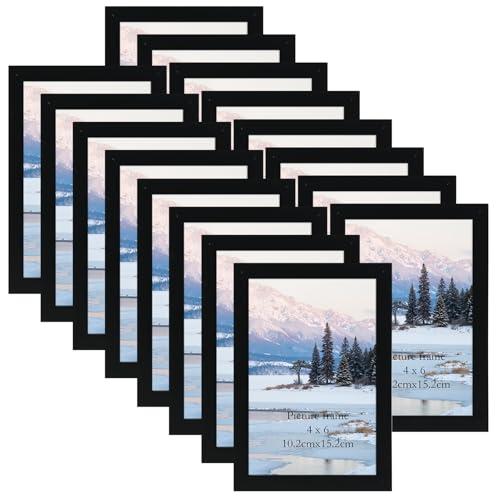 Giftgarden 4x6 Picture Frame Black Set of 16, Lightweight 4 by 6 Photo Frames Bulk for Family, Office, Living room Wall Hanging and Tabletop Display