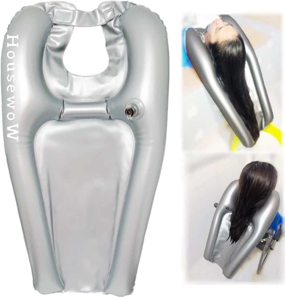 Inflatable Shampoo Bowl, Portable Hair Washing Tray for Bedside and in Bed, Lightweight Shampoo Basin for Elderly, Disabled, Pregnant, Injured, Bedridden, Handicap, Lightweight Hair Washing Sink