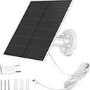 Solar Panel for Security Camera, 5W Solar Panel for DC 5V Security Camera with Micro USB or USB-C Port, IP65 Waterproof Solar Charger for Camera with 360 Adjustable Mounting (1 Pack)
