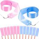 12PCS Pink Blue Dance Ribbons Party Favors for Boys and Girls Baby Shower Gender Reveal Rhythmic Gymnastics Birthday Party Streamers Decoration, Kids Circus Carnival Ribbon Silks Sticks Wands