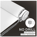 No Drill No Tools 100% Blackout Roller Shade | UV Protection | Easy-Care Fabric | Roller Blind for Windows & Doors | Pull Down Window Shade - White (33" W x 75" H)