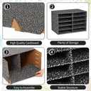 Dispowreath 2 Pack 10 Slots Construction Paper Storage, Classroom Mailboxes, Back to School Literature Cardboard Paper Organizer for Teacher, Office, 19.7 x 12.4 x 11.8 Inches (Black,Texture)