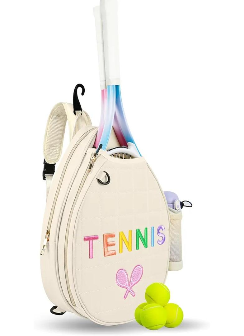 Tennis Bags for Women Girl, Tennis Sling Crossbody Backpack, Water Resistant Tennis Bag for Pickleball, Tennis, Racketball