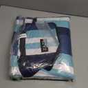 ZAZE Beach Blanket Picnic Blankets with Stakes, Thick 3-Layer 80*80 Oversized Waterproof Sandproof Compact Outdoor Mat, Big Extra Large Foldable Camping Park Vacation Travel Accessories(Blue Stripe)