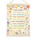 CGBHW Mental Health Poster Hanger Frame 12x16 for Kids Girls, Spring Flower Positive Affirmations Posters Wall Art Hanging Decor for Nursery Classroom Bedroom Playroom, Inspirational Wall Decor