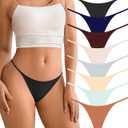 DEANGELMON Seamless G-string Thongs for Women - No Show Thong Underwear Low Rise Stretch Panties Workout Pack (Small)