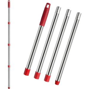 4-Section Spin Mop Replacement Handle- 2.5-5 Foot Mop Handle Replacement Stick Only Compatible with O Cedar EasyWring Spin Mop Base (Mop Head Not Included)