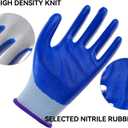 3 x Women's Enhanced Type Nitrile Coated Work Gloves, Multi-purpose Safety Protective Gloves (Blue-25 Pcs)