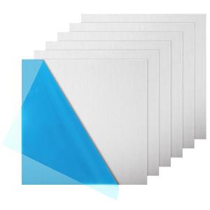 6 Pack 5052 Aluminum Plate 12x12x1/64(0.02) Aluminum Sheet Thin Metal Plate Covered with Protective Film, Finely Polished and Deburred, Metal Sheet for Crafting, Industry