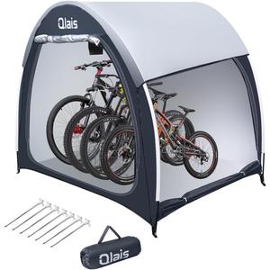 Outdoor Bike Storage Shed Tent, PU4000 3 Layer Sliver Coated Bike Cover with Protective Cover and Water Strap, Portable Bicycle Shelter (Extra Large)