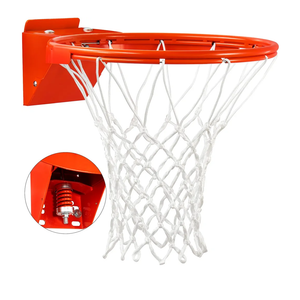 Basketball Rim Replacement, Single-Spring Breakaway Basketball Rim Outdoor Indoor, Universal 18 Inch Heavy Duty Basketball Hoop Rim and Net