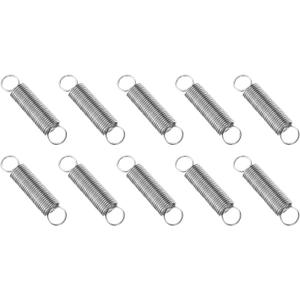 PATIKIL Extension Spring, 10pcs Wire Diameter 0.03", OD 0.31", Free Length 1.2" 304 Stainless Steel Dual Hook Tension Springs for Lawn Tractor Home Repairs DIY, Silver