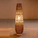 MIXL-Rope-Weaving Floor Lamp with Foot Switches,Dimmable Led Corner Tall Lamp,Minimalist Reading Lamp Floor Standing,Bohemian Style Standing Lamps for Bedroom Study and Living Room, 9.45" x 36.22"