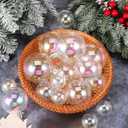 FAVOMOTO 18-Pack Iridescent Shatterproof Christmas Ornaments  Clear Rainbow Hanging Balls Multi-Size Xmas Tree Baubles for Holiday Wedding & Home Decor