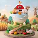 20PCS Farm Animal Cake Toppers Farm Animals Cake Decorations with Cow, Pig,Horse, Sheep,Chicken Duck for Farm Themed Birthday Party Supplies Baby Shower