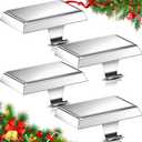 Zhengmy Christmas Stocking Holders for Mantle Weighted Stocking Holder Fireplace Hangers for Xmas Holiday Party Decoration (Stainless Steel,Silver,4 Pcs)