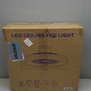 24" Low Profile Ceiling Fan with RGB Lights, Bladeless Ceiling Fan with Remote/APP/Voice Control, 6 Speeds Flush Mount Smart for Bedroom (White RGB Backlight)