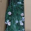 7.5 ft. Unlit Snow Flocked Artificial Pencil Christmas Tree Hinged with Pine Cones