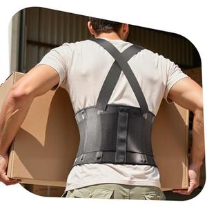 Medical-Grade Work Back Brace with Adjustable Shoulder Straps [Stronger Support & Breathable Mesh] Lower Back Support Belt for Men Women - Pain Relief for Lifting, Warehouse, Construction & Moving, 4XL